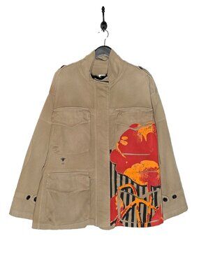 Dior SS22 Runway Beige Printed Utility Jacket